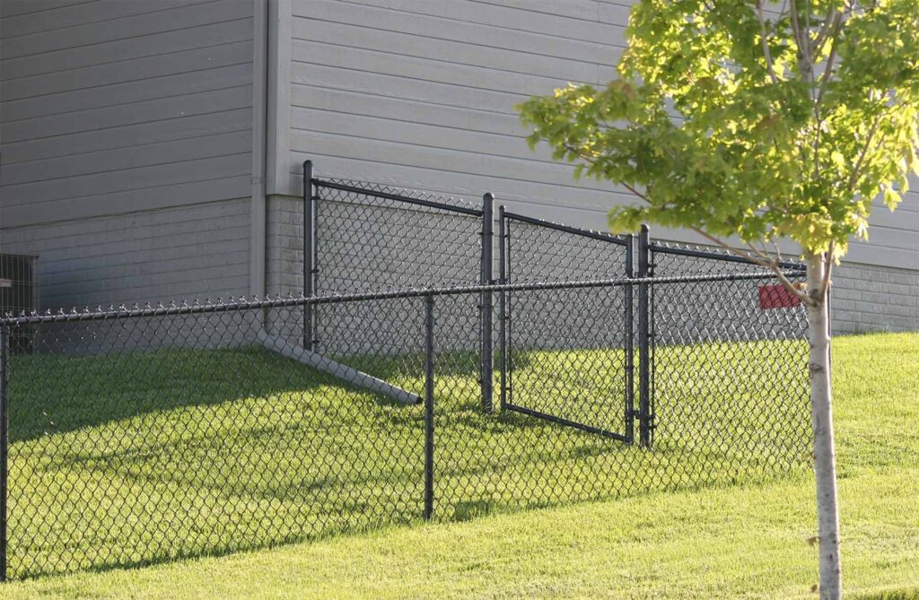 newly installled chain link fence